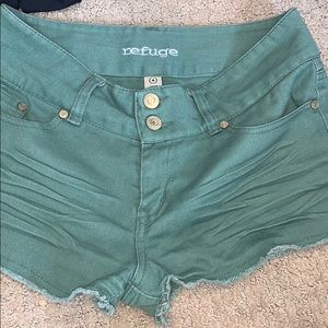 Olive Green Jean Shorts